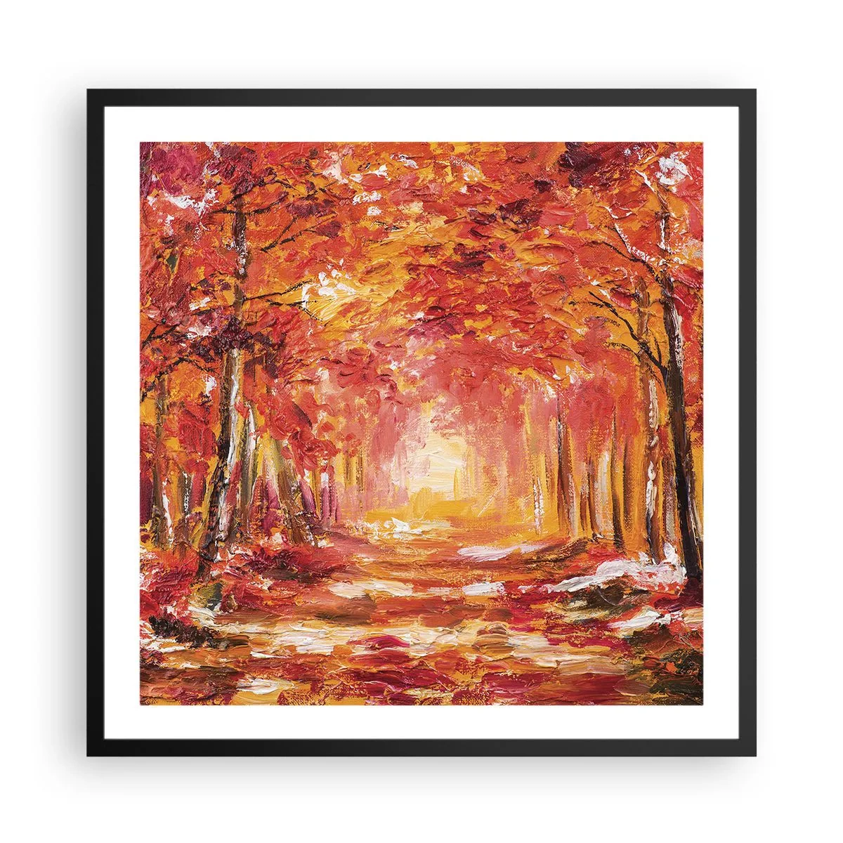 Plagát v čiernom ráme - Medený les - 60x60 cm