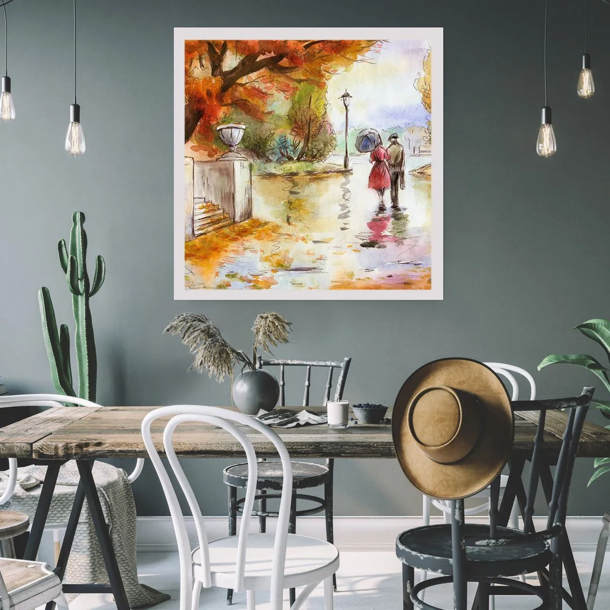 Plagát - Romantická jeseň v parku
 - 30x30 cm