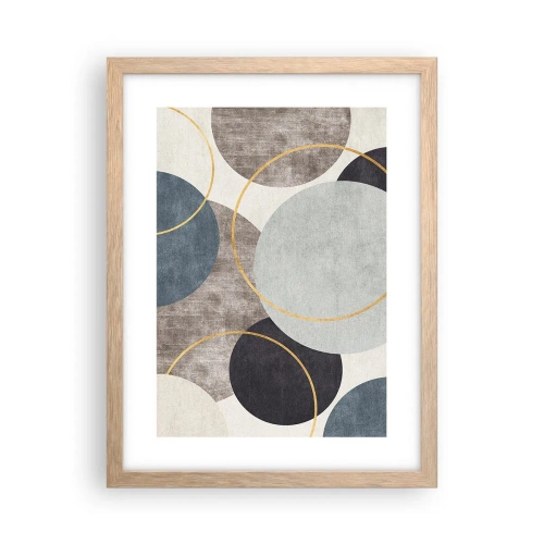 Plagát v ráme zo svetlého duba - Kruh za kruhom - 30x40 cm