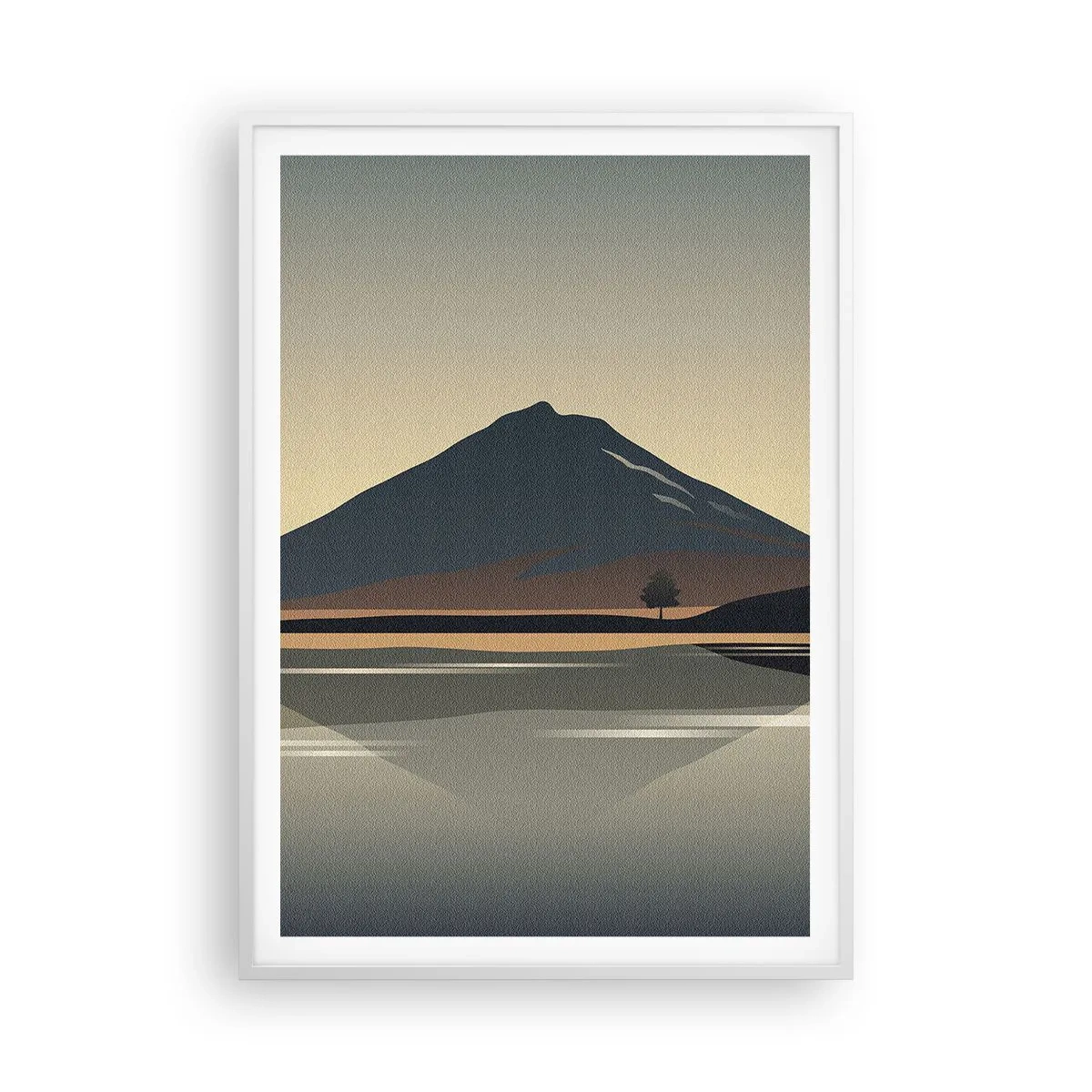 Plagát v bielom ráme - Zrkadlový odraz - 70x100 cm