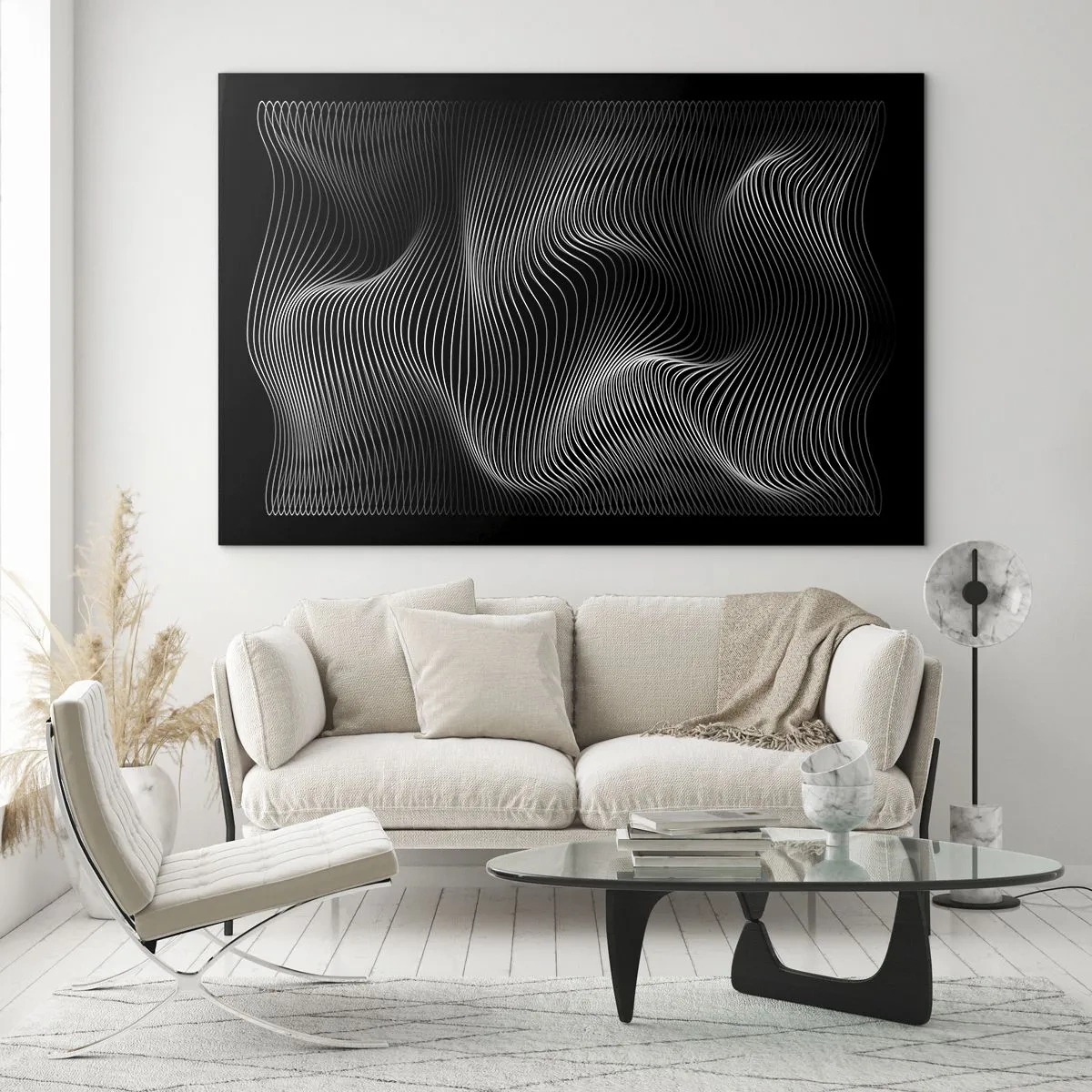 Obraz na skle - Tanec svetla v priestore - 100x70 cm