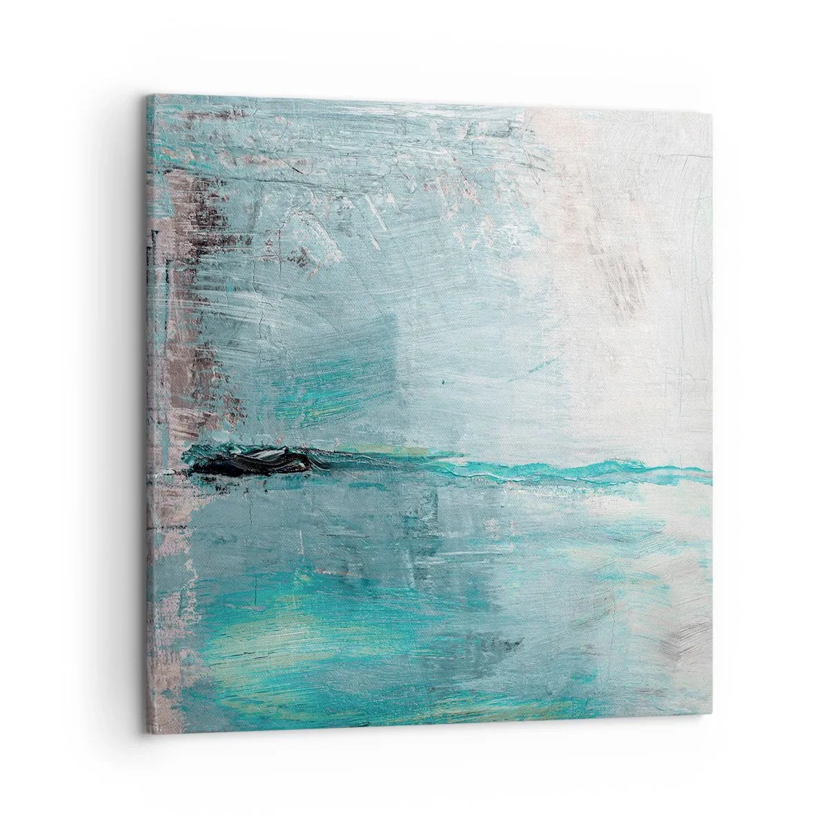 Obraz na plátne - Horizontálne v modrej - 50x50 cm