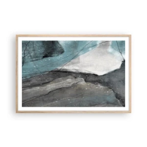 Plagát v ráme zo svetlého duba - Abstrakcie: skaly a ľad - 91x61 cm