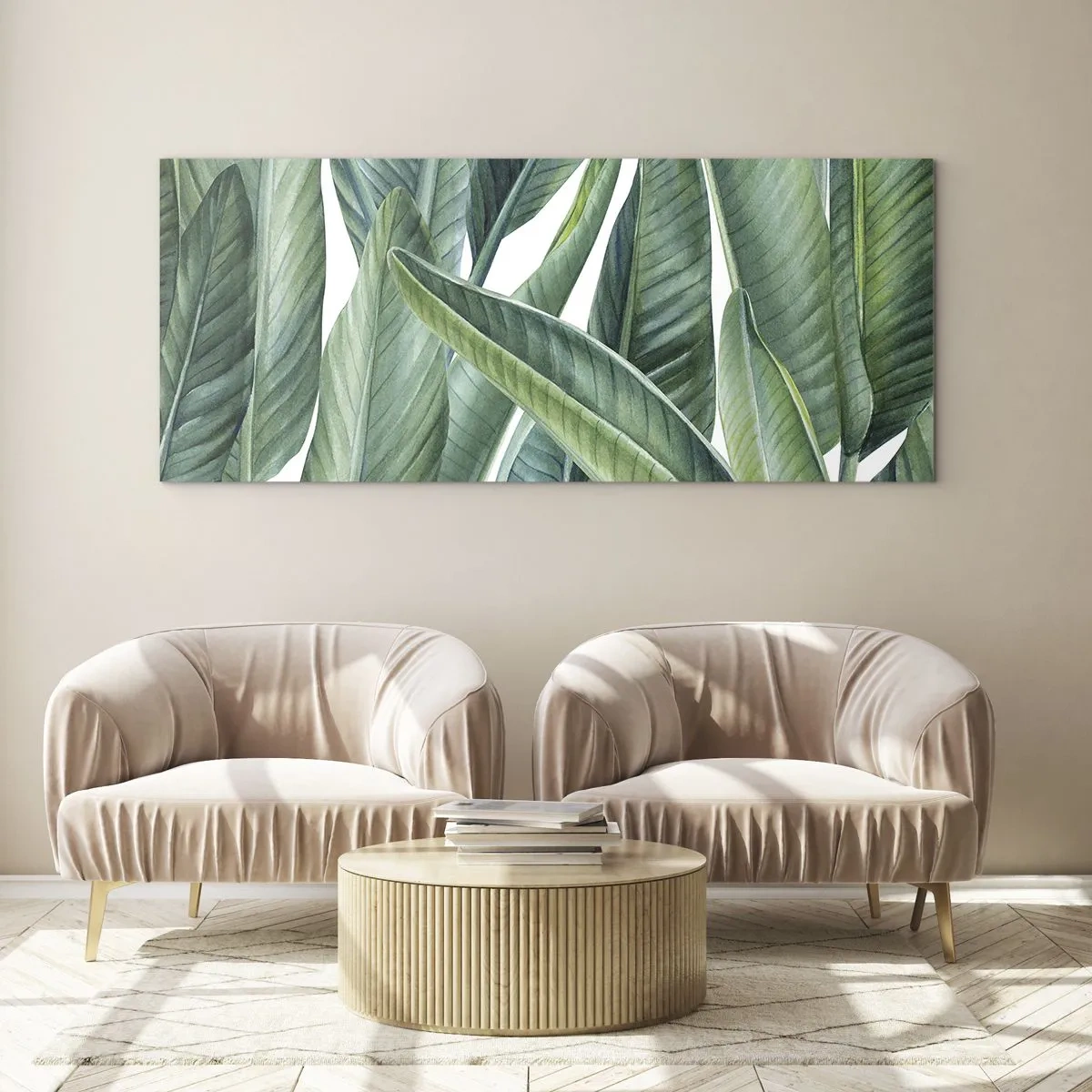 Obraz na skle - Proste zelená - 100x40 cm