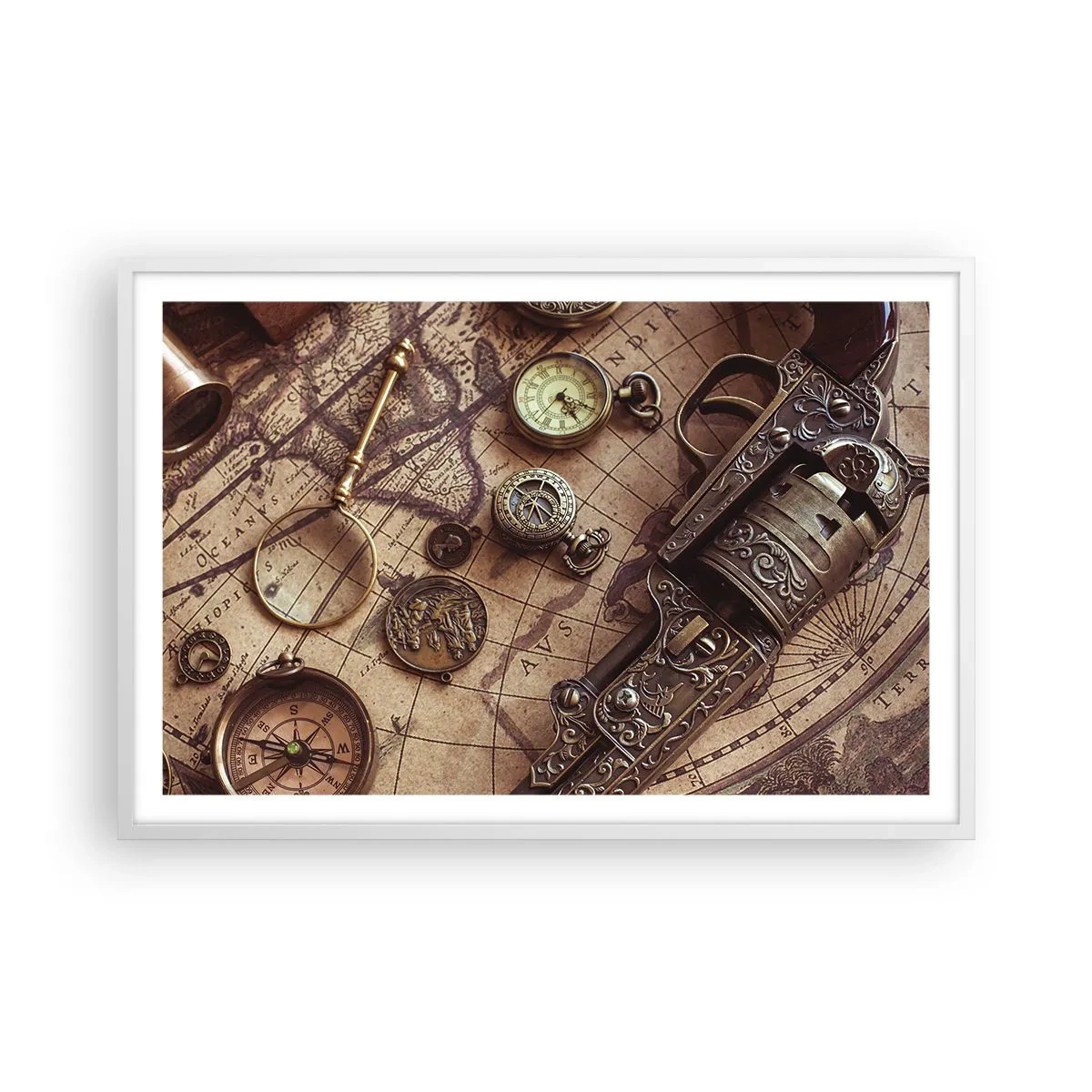 Plagát v bielom ráme - Dobrodružstvo volá - 91x61 cm