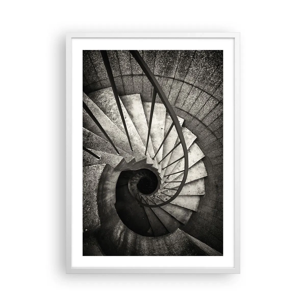 Plagát v bielom ráme - Hore po schodoch, dole po schodoch - 50x70 cm