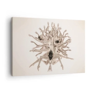 Obraz na plátne - Abstraktná kompozícia tanečníkov v pohybe - 70x50cm - Rozkvet v tanci - Moderná nástenná dekorácia do obývacej izby a spálne ARTTOR