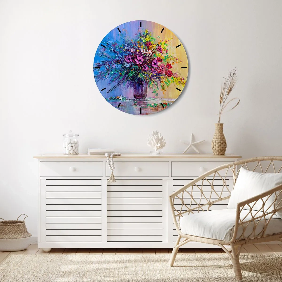 Nástenné hodiny - Dar letnej lúky - 30x30 cm