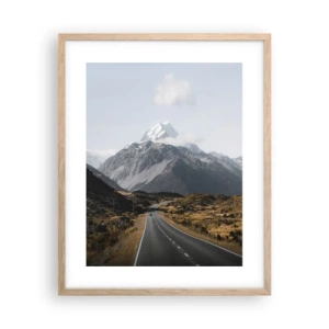 Plagát v ráme zo svetlého duba - Cesta do srdca hôr - 40x50 cm