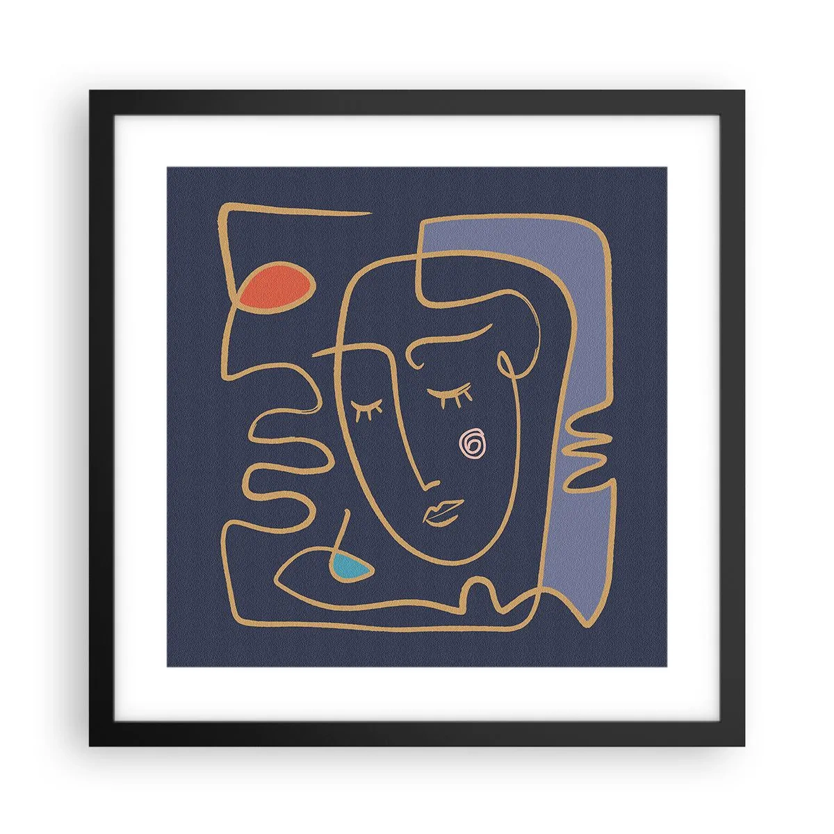 Plagát v čiernom ráme - V zádumčivosti - 40x40 cm