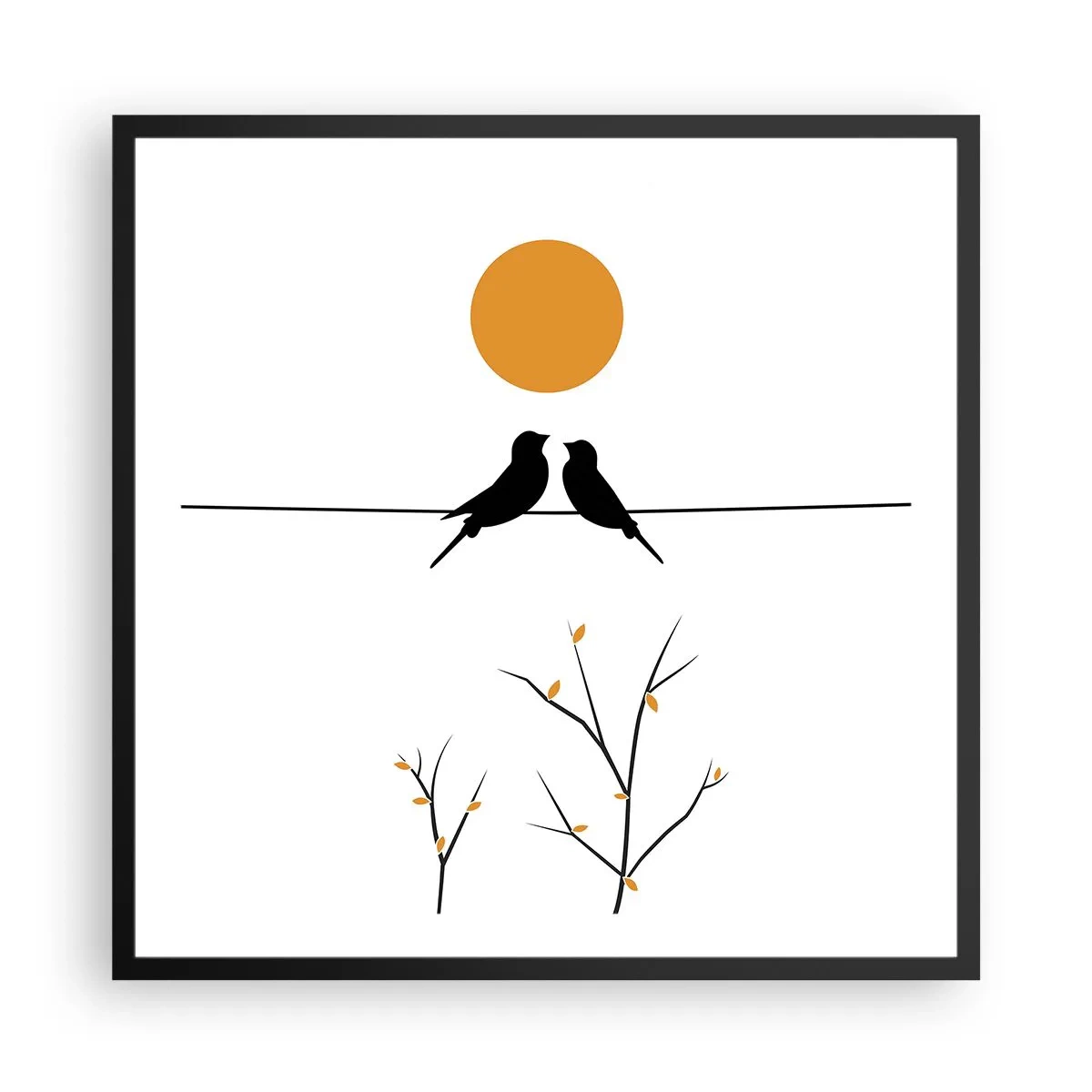 Plagát v čiernom ráme - Slávičí večer - 60x60 cm