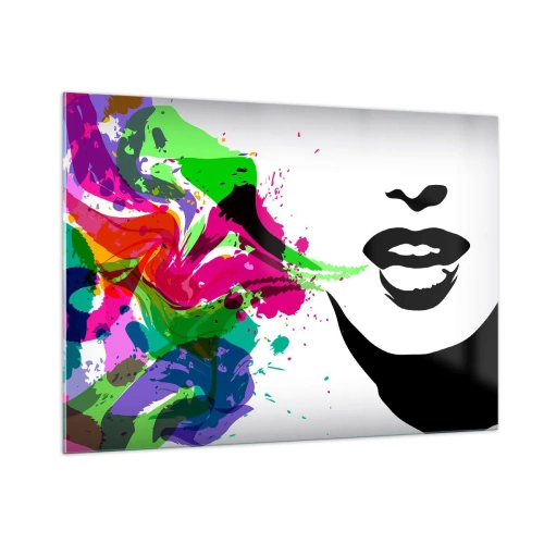 Obraz na skle - Rozprávanie vo farbách dúhy - 100x70 cm