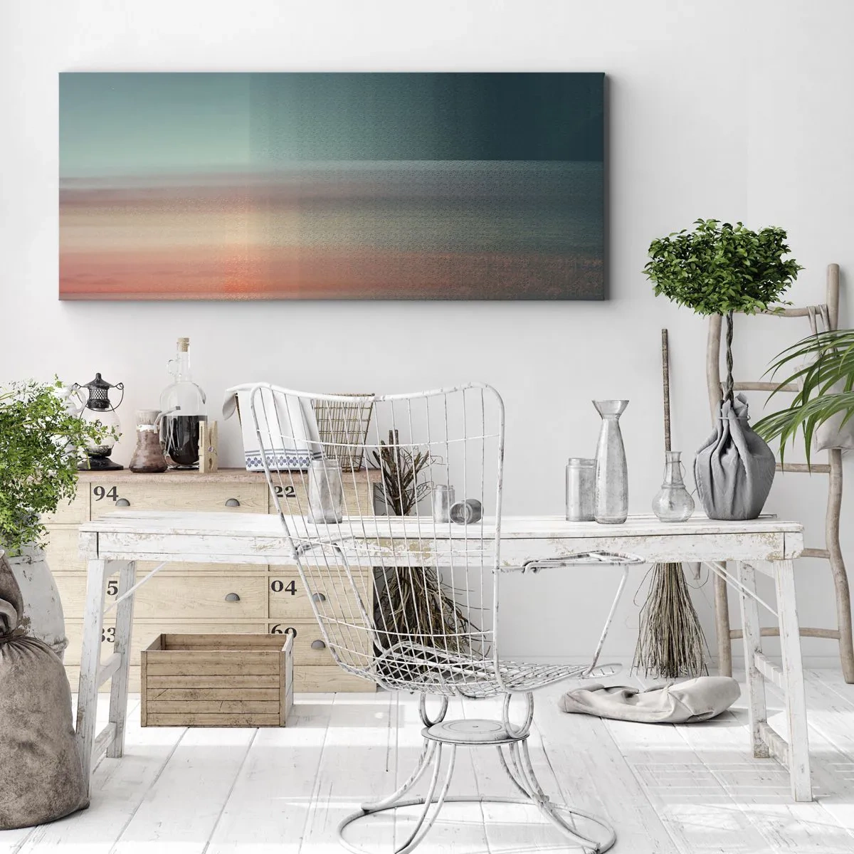 Obraz na plátne - Abstrakcia: vlny svetla - 100x40 cm
