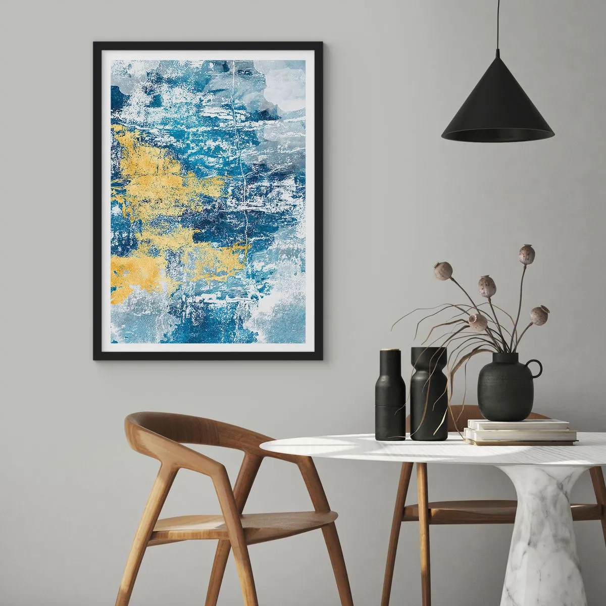 Plagát v čiernom ráme - Abstrakcia s dobrou náladou - 70x100 cm