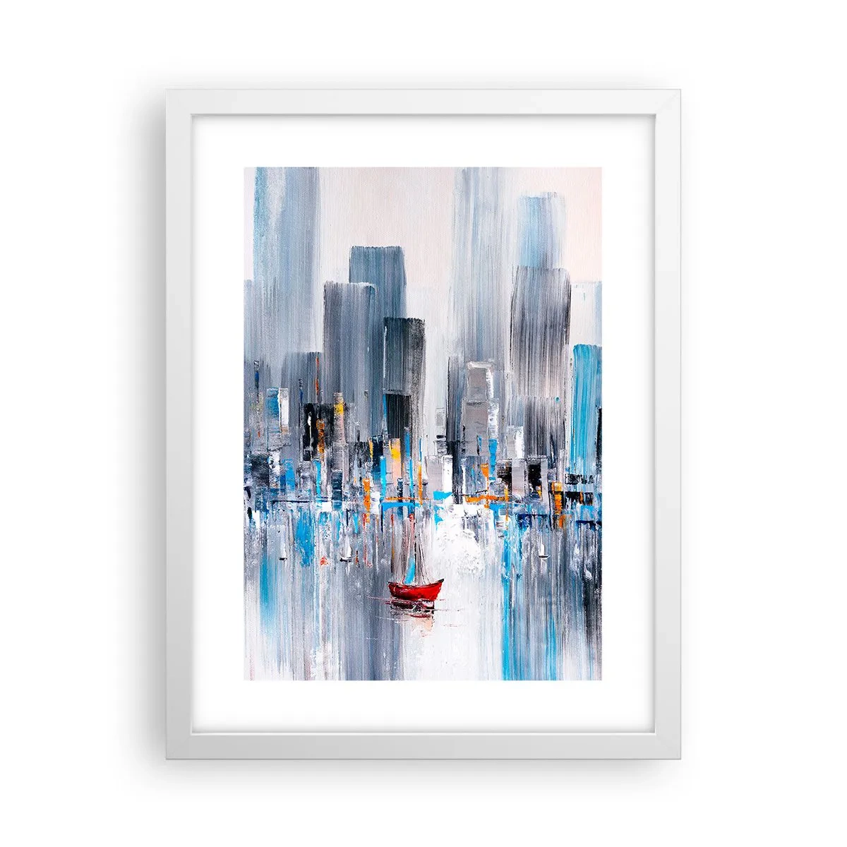 Plagát v bielom ráme - Metropola pri zálive - 30x40 cm