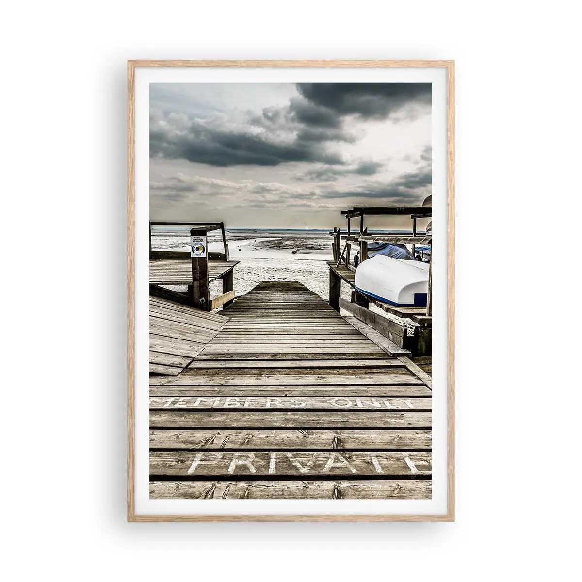 Plagát v ráme zo svetlého duba - Severná pláž - 70x100 cm
