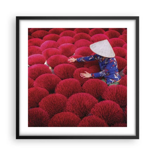 Plagát v čiernom ráme - Na ryžovom poli - 50x50 cm