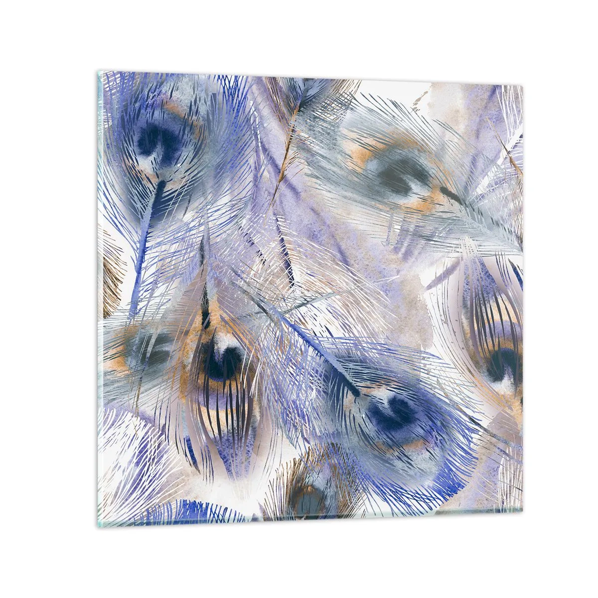 Obraz na skle - Kompozícia pávieho oka - 70x70 cm