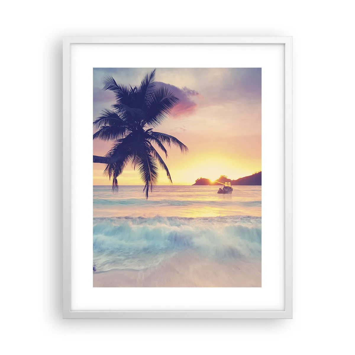 Plagát v bielom ráme - Večer v zátoke - 40x50 cm