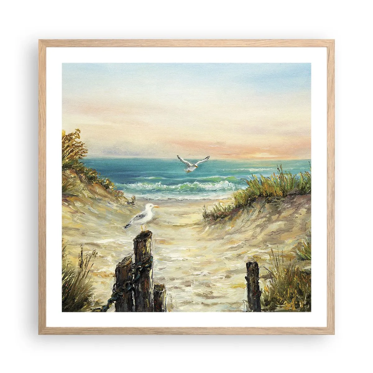 Plagát v ráme zo svetlého duba - Bezvetrie a samota - 60x60 cm