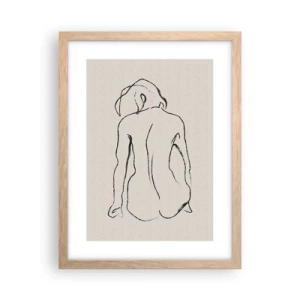 Plagát v ráme zo svetlého duba - Dievčenský akt - 30x40 cm