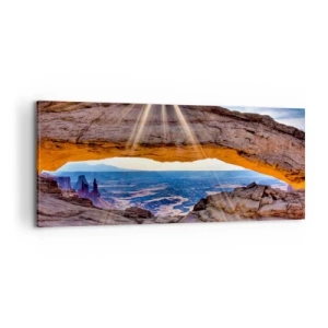 Obraz na plátne - Skalnou bránou - 100x40 cm