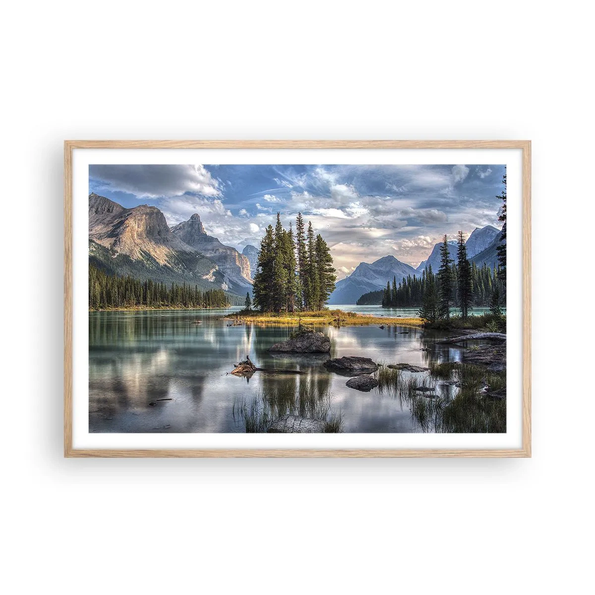 Plagát v ráme zo svetlého duba - Pri veľkej a čistej vode… - 91x61 cm