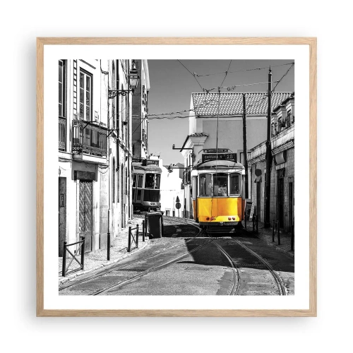 Plagát v ráme zo svetlého duba - Duch Lisabonu - 60x60 cm