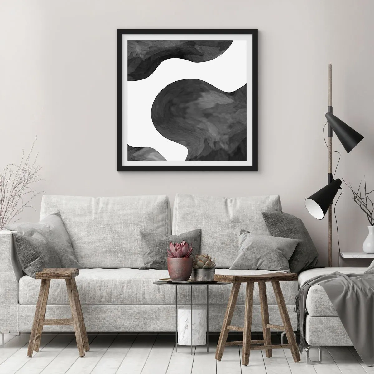 Plagát v čiernom ráme - Mliečna dráha - 30x30 cm