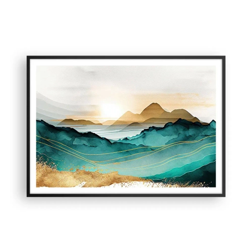 Plagát v čiernom ráme - Na pokraji abstrakcie – krajina - 100x70 cm