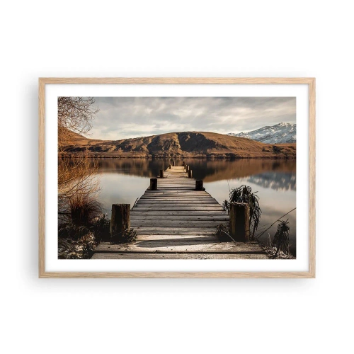 Plagát v ráme zo svetlého duba - Krajina v tichu - 70x50 cm