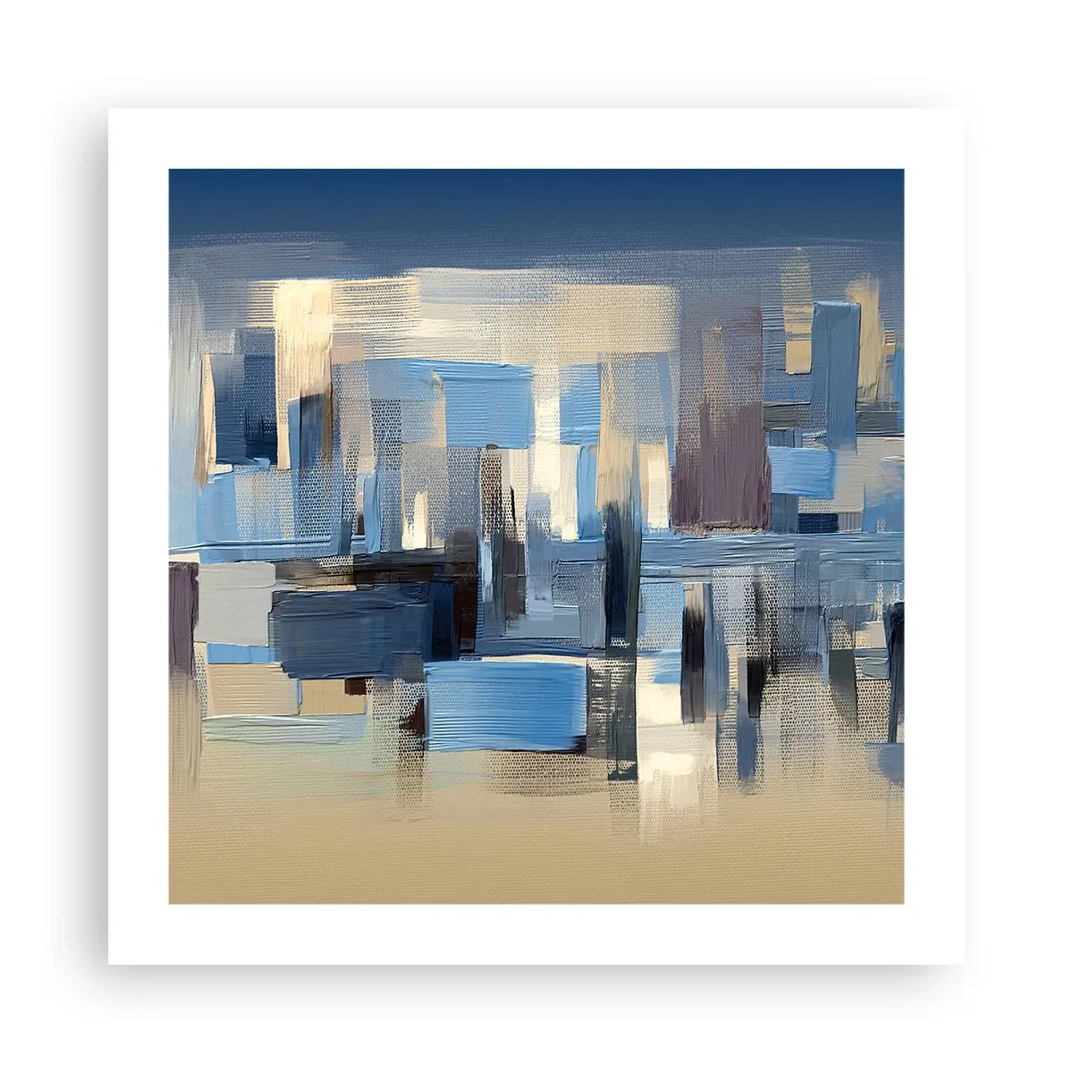 Plagát - Modrá konštrukcia - 50x50 cm