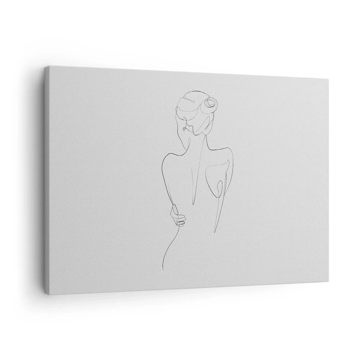 Obraz na plátne - Vrstevnica zobrazujúca ženskú siluetu na svetlom pozadí - 70x50cm - Hudba tela - Moderná nástenná dekorácia do obývacej izby a spálne ARTTOR