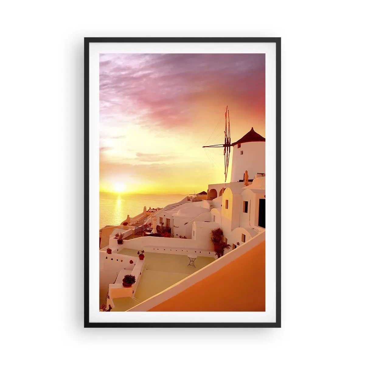 Plagát v čiernom ráme - Rozplynúť sa v bielej a zlatej - 61x91 cm