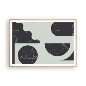 Plagát v ráme zo svetlého duba - Kompozícia nad a pod - 100x70 cm