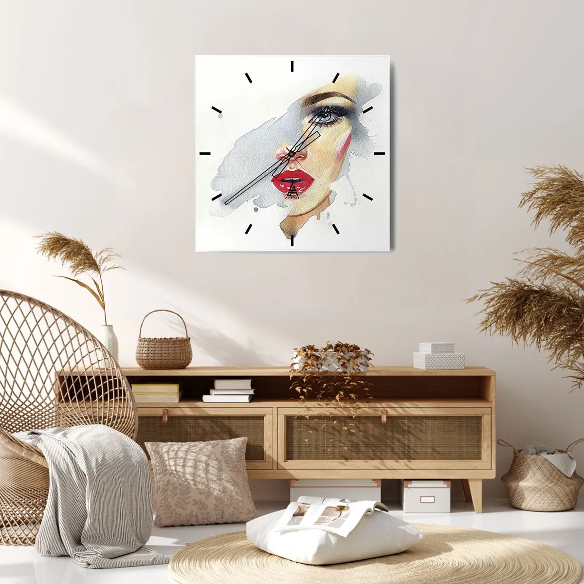 Nástenné hodiny - Odraz v kvapke vody - 30x30 cm