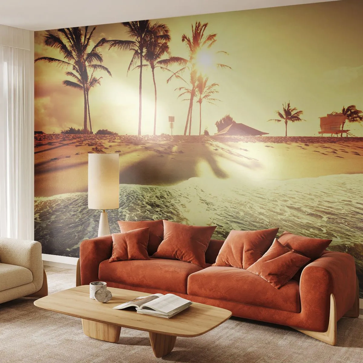 Fototapeta Premium Sand - Kalifornské popoludnie - Krajina, Pláž, Kokosová palma - 100x70 cm