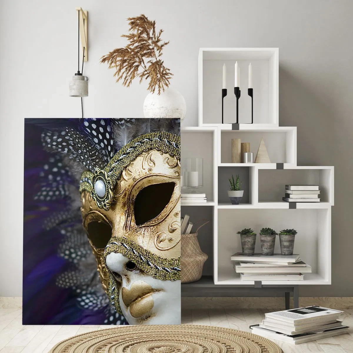 Obraz na skle - Benátsky portrét v zlate - 80x120 cm