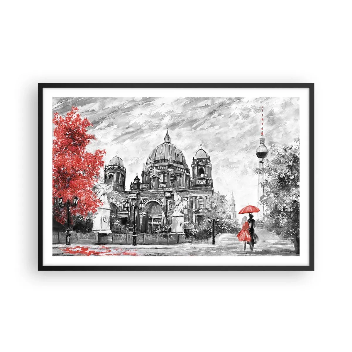 Plagát v čiernom ráme - Berlínske stretnutie - 91x61 cm