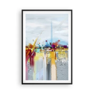 Plagát v čiernom ráme - Most radosti nad riekou života - 61x91 cm