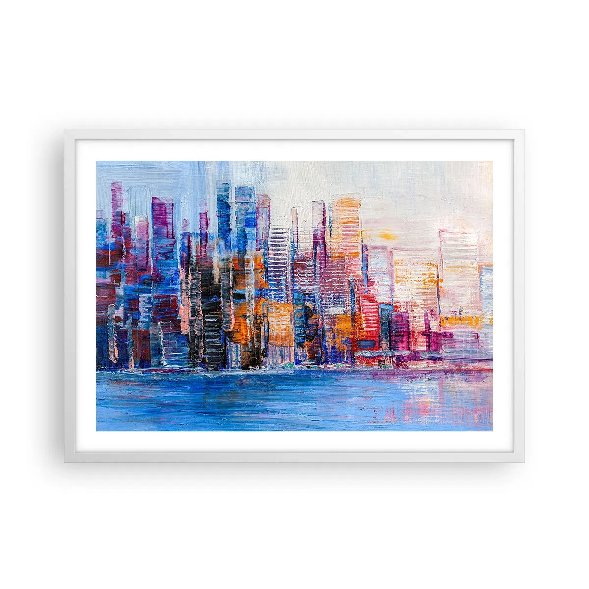 Plagát v bielom ráme - Radostná metropola - 70x50 cm