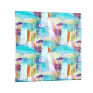 Obraz na skle - Veselé striedavé cákance - 50x50 cm