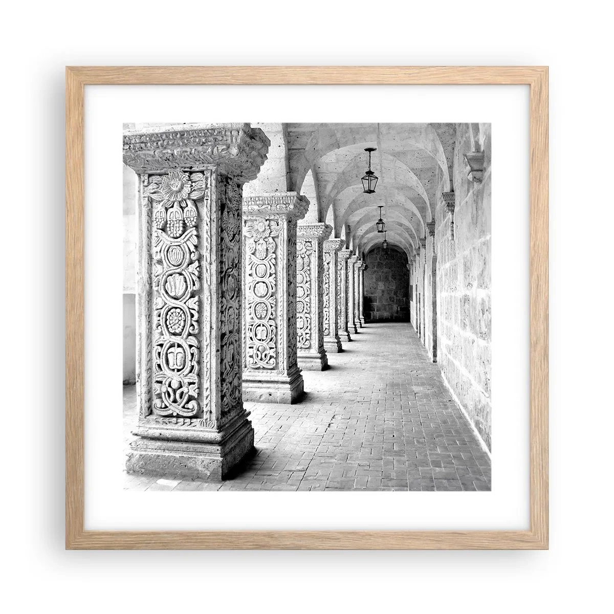 Plagát v ráme zo svetlého duba - Kam…? - 40x40 cm