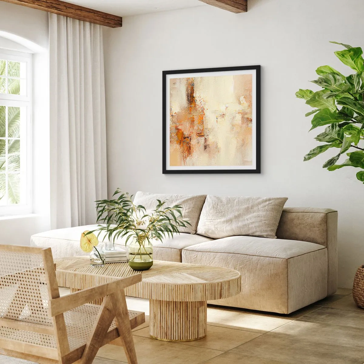 Plagát v čiernom ráme - Duša jantáru - 50x50 cm