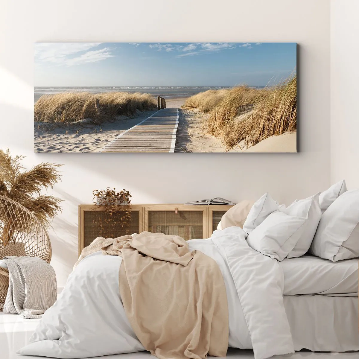 Obraz na plátne - Za dunou, v šumení trávy - 100x40 cm