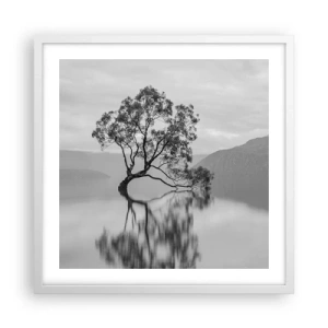 Plagát v bielom ráme - Existuje taká krajina - 50x50 cm