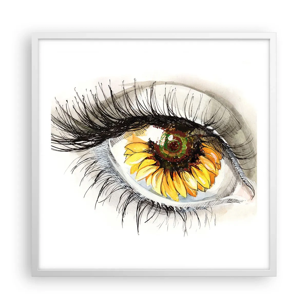 Plagát v bielom ráme - Pohľad žeravý ako leto - 60x60 cm