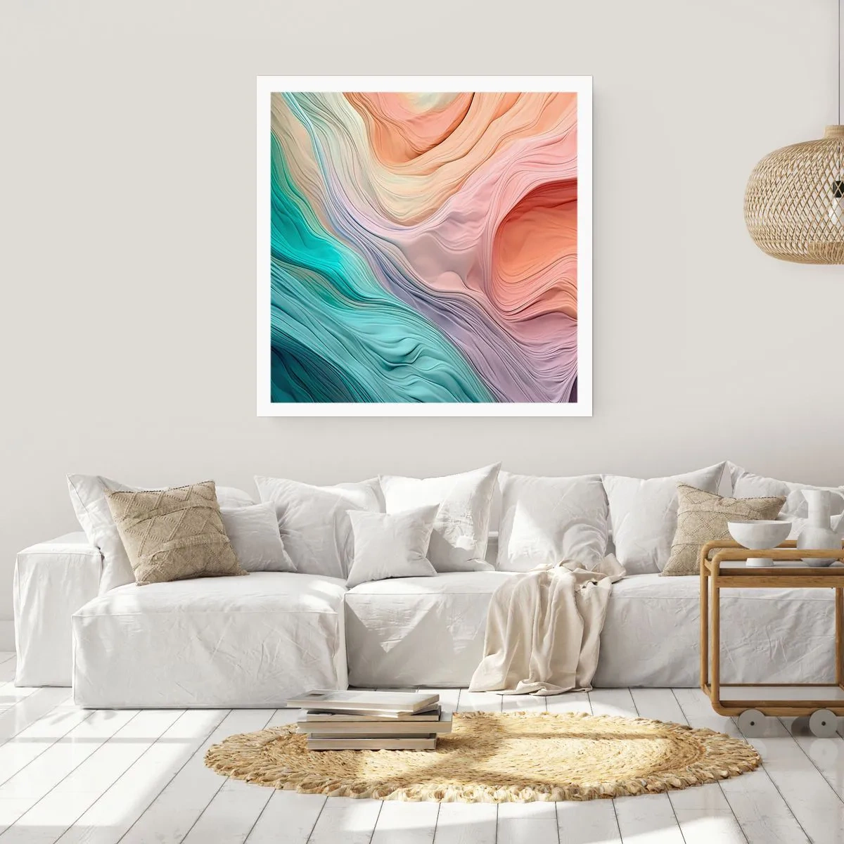 Plagát - Dúhová vlna - 50x50 cm