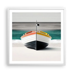 Plagát v bielom ráme - Na správnom mieste - 60x60 cm