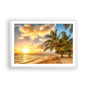 Plagát v bielom ráme - Večné leto, vždy prázdniny - 70x50 cm